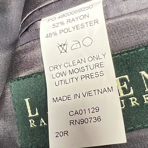 NWT Ralph Lauren Herringbone Elbow Patch Sports coat Blazer Size 20 R - Picture 6 of 6